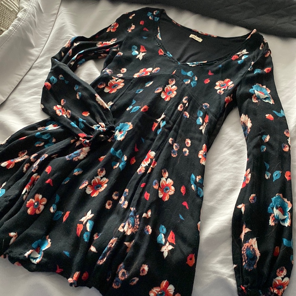 Navy Floral Dress from Hollister